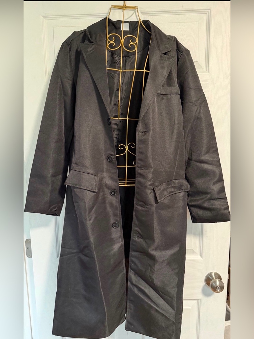 Spirit Halloween Men's Black Long Trench Coat